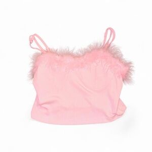Pink Fuzzy Crop Top